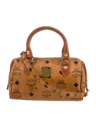 Pre-owned Mcm Leather Top Handle Bag In Neutral
