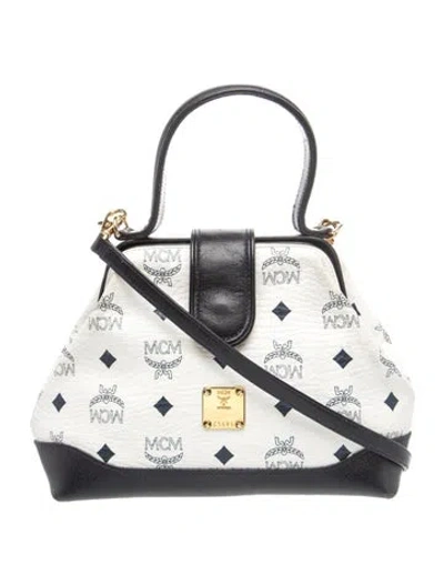 Pre-owned Mcm Leather Top Handle Bag In Neutral