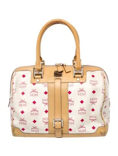 Pre-owned Mcm Leather Top Handle Bag In Neutral