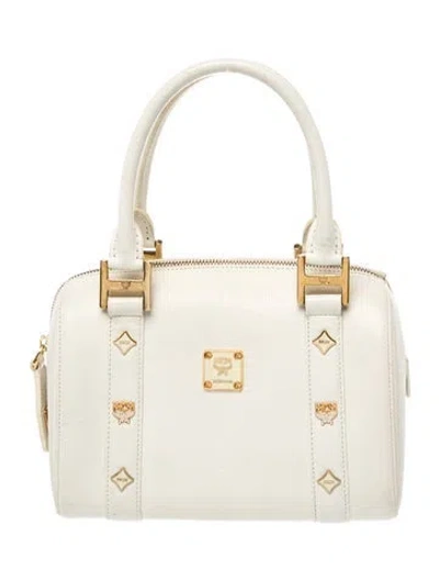 Pre-owned Mcm Leather Top Handle Bag In Neutral