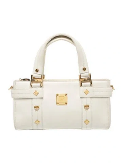 Pre-owned Mcm Leather Top Handle Bag In Neutrals
