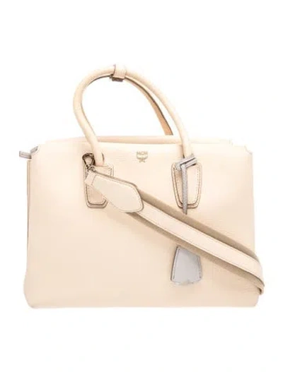 Pre-owned Mcm Leather Top Handle Bag In Neutrals