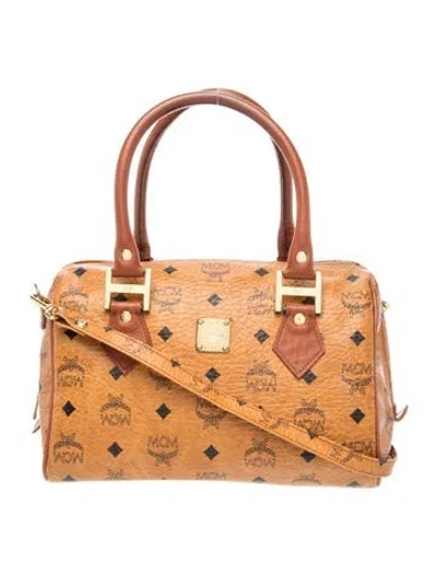 Pre-owned Mcm Leather Top Handle Bag In Neutrals