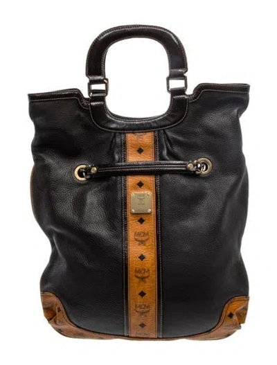 Pre-owned Mcm Leather Top Handle Bag In Neutrals