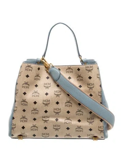 Pre-owned Mcm Leather Top Handle Bag In Neutrals