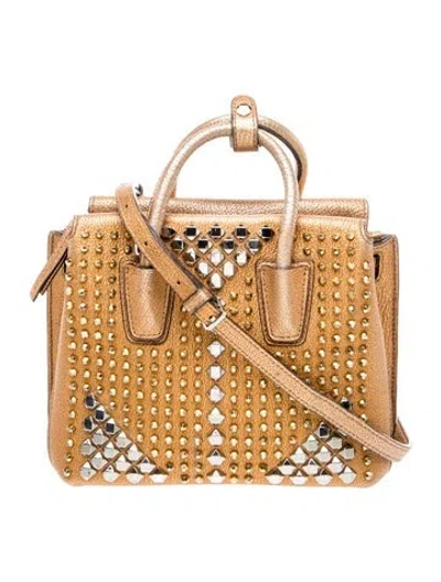 Pre-owned Mcm Leather Top Handle Bag In Neutrals