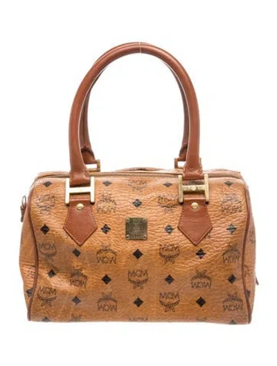 Pre-owned Mcm Leather Top Handle Bag In Orange