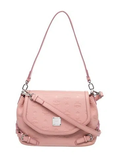 Pre-owned Mcm Leather Top Handle Bag In Pink
