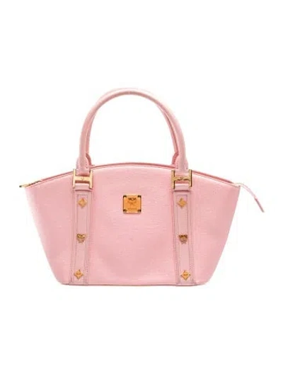 Pre-owned Mcm Leather Top Handle Bag In Pink