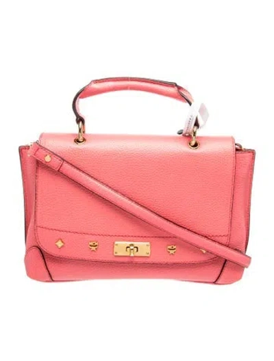 Pre-owned Mcm Leather Top Handle Bag In Pink