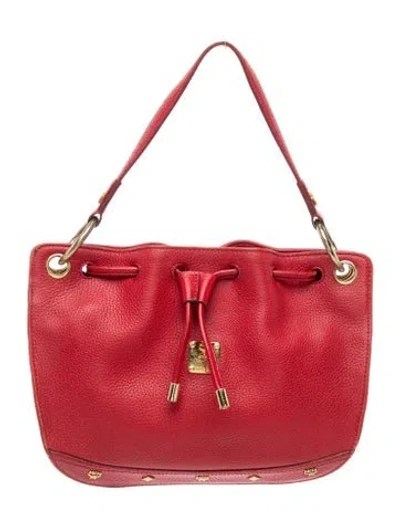 Pre-owned Mcm Leather Top Handle Bag In Red