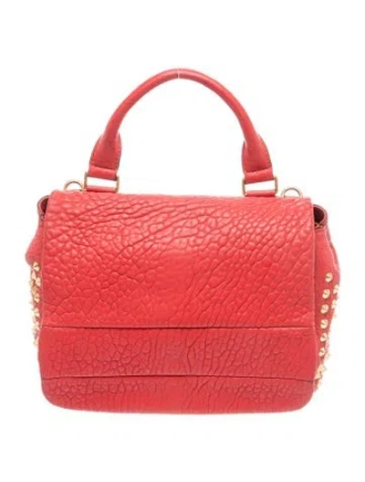Pre-owned Mcm Leather Top Handle Bag In Red