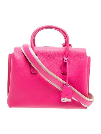 Pre-owned Mcm Leather Top Handle Bag In Red