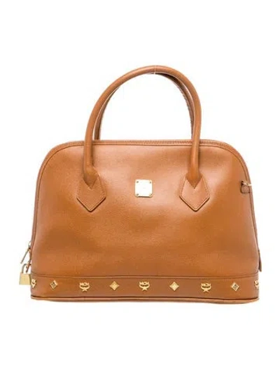 Pre-owned Mcm Leather Top Handle Bag Vintage In Brown