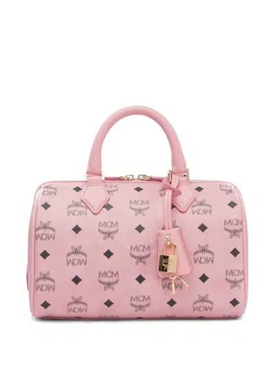 Mcm Leather Tote Bag In Pink