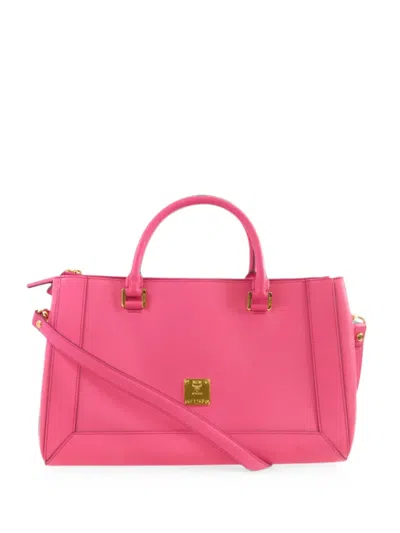 Pre-owned Mcm Leather Tote Bag In Pink