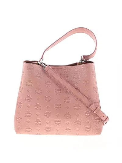 Pre-owned Mcm Leather Tote Bag In Pink