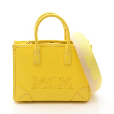 Pre-owned Mcm Leather Tote Bag () In Yellow