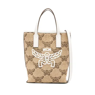 Mcm Leather Tote Bags In Beige