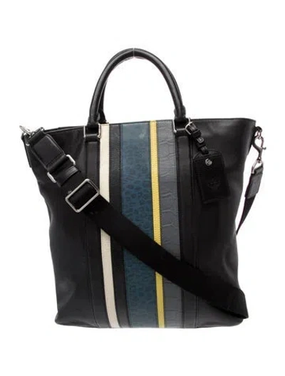 Pre-owned Mcm Leather Tote In Black