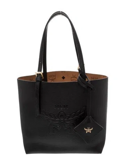 Pre-owned Mcm Leather Tote In Black
