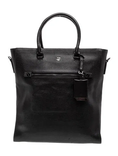 Pre-owned Mcm Leather Tote In Black