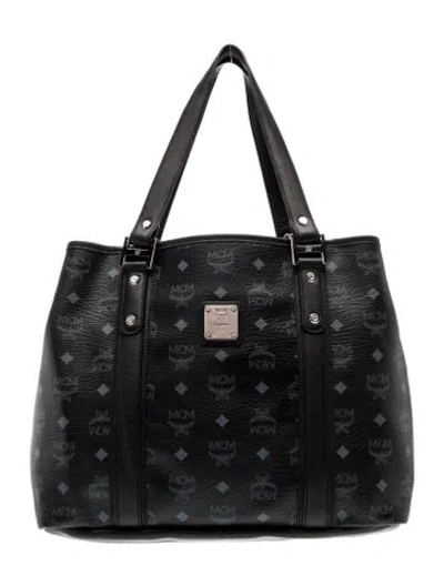 Pre-owned Mcm Leather Tote In Black