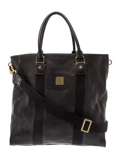 Pre-owned Mcm Leather Tote In Black