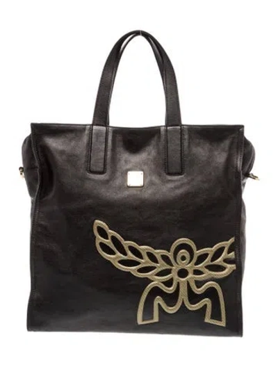 Pre-owned Mcm Leather Tote In Black
