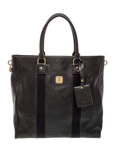 Pre-owned Mcm Leather Tote In Black