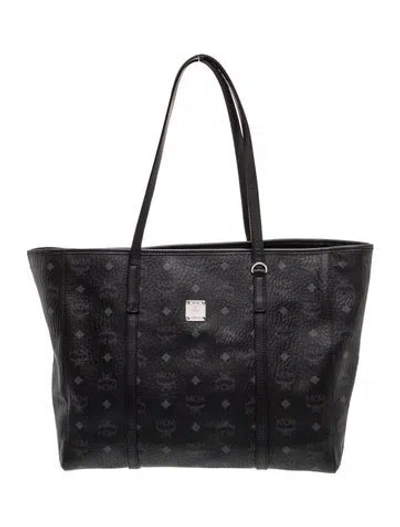 Pre-owned Mcm Leather Tote In Black