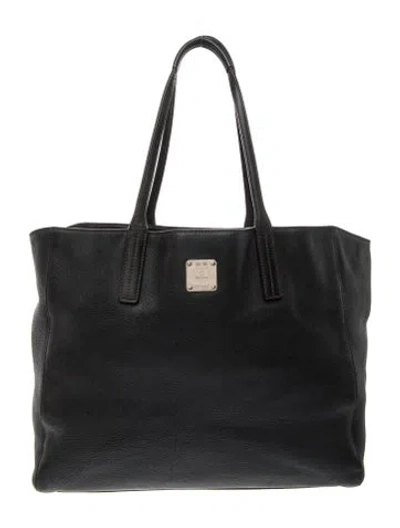 Pre-owned Mcm Leather Tote In Black