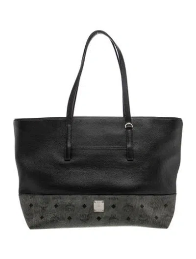 Pre-owned Mcm Leather Tote In Black