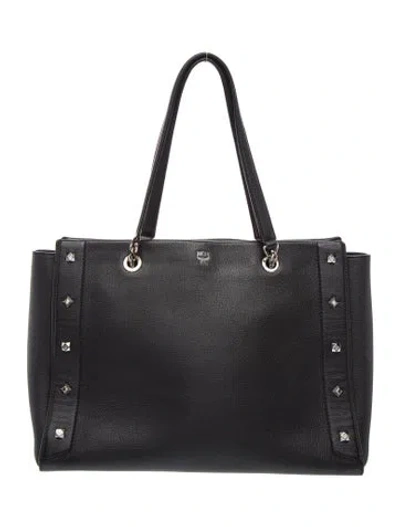 Pre-owned Mcm Leather Tote In Black