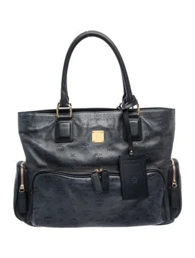 Pre-owned Mcm Leather Tote In Blue