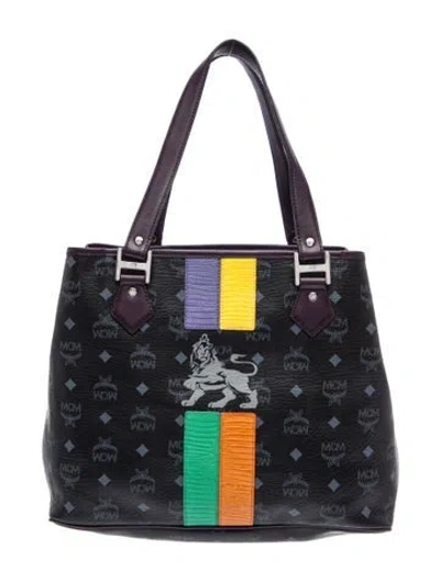 Pre-owned Mcm Leather Tote In Blue