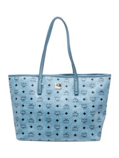 Pre-owned Mcm Leather Tote In Blue