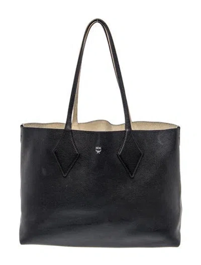 Pre-owned Mcm Leather Tote In Blue