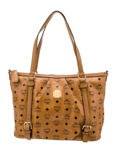 Pre-owned Mcm Leather Tote In Brown