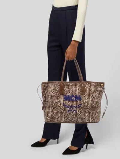 Pre-owned Mcm Leather Tote In Brown