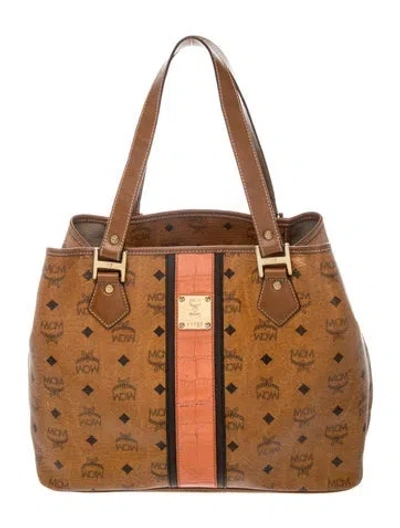 Pre-owned Mcm Leather Tote In Brown