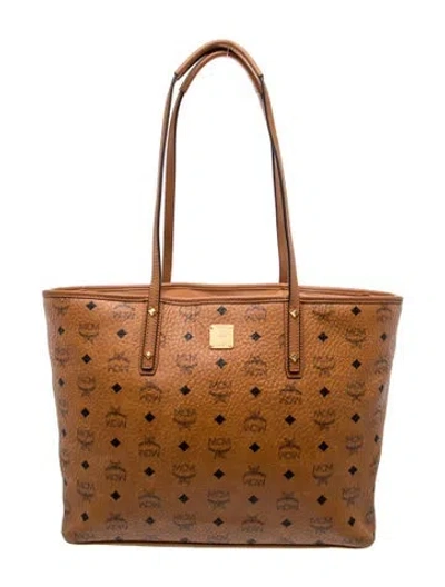 Pre-owned Mcm Leather Tote In Brown