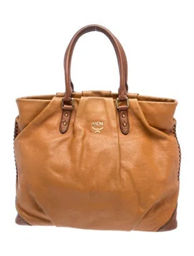 Pre-owned Mcm Leather Tote In Brown