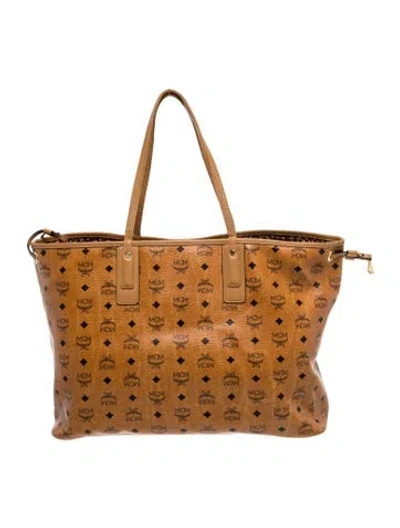 Pre-owned Mcm Leather Tote In Brown