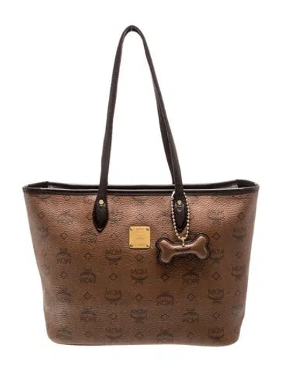 Pre-owned Mcm Leather Tote In Brown
