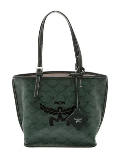 Pre-owned Mcm Leather Tote In Green
