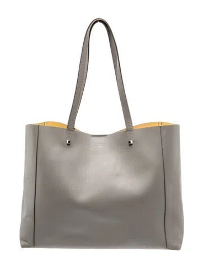 Pre-owned Mcm Leather Tote In Grey