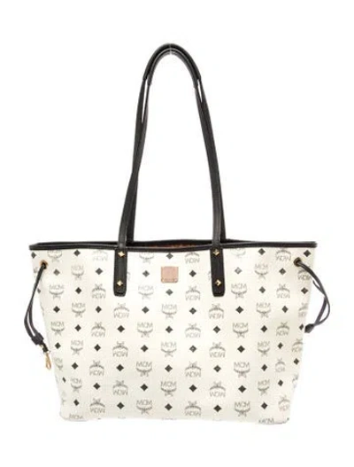 Pre-owned Mcm Leather Tote In Neutral