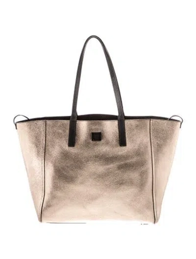 Pre-owned Mcm Leather Tote In Neutrals