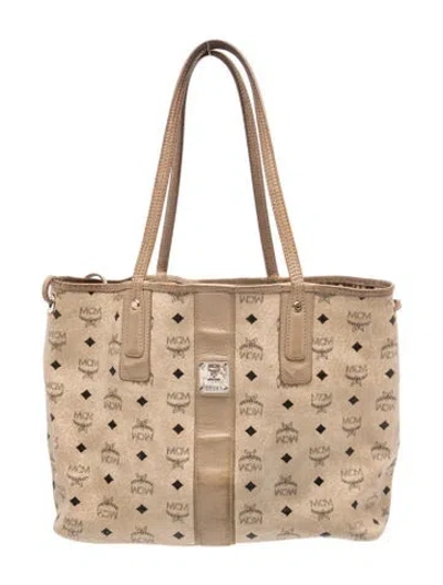 Pre-owned Mcm Leather Tote In Neutrals